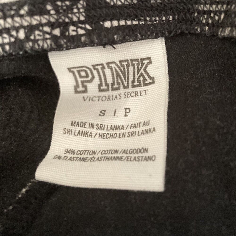 Pink by Victoria's Secret Womens Black and White Abstract Pattern Leggings Small - Picture 3 of 9
